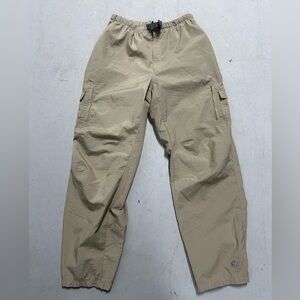 Vintage Nike ACG Pants Men’s Large Ankle Zip Belted Straight Stretch Nylon Beige